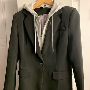 NWOT Black Blazer with detachable hoodie